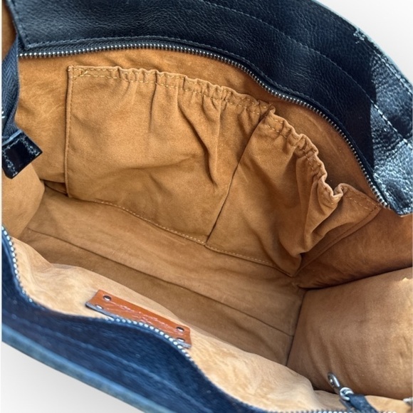 Patricia Nash Zancona Black Leather Tote | Studded Work Bag Shoulder Tote - Picture 10 of 11